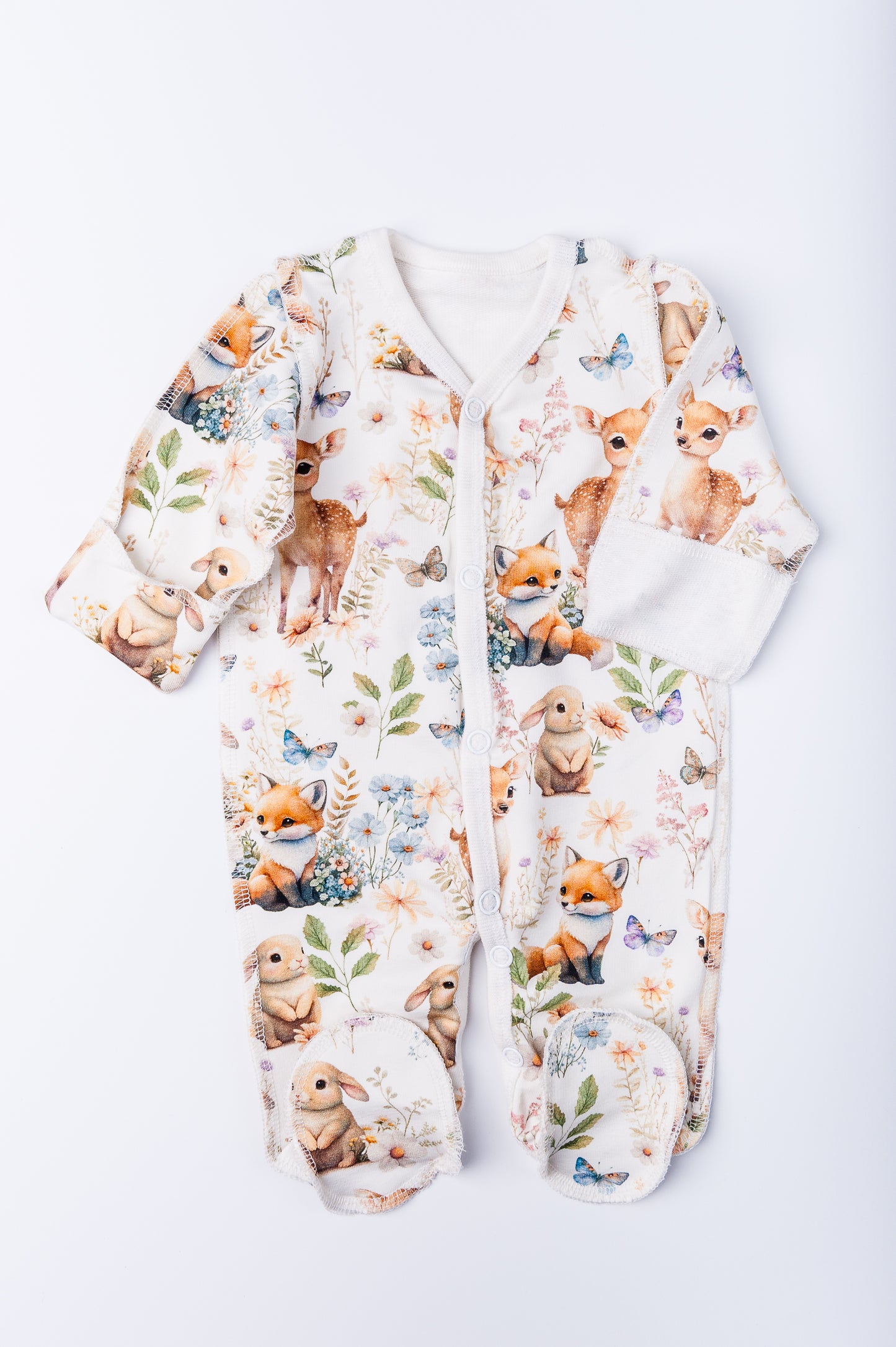 Sleepsuit “Forest Stories” 46 — closed legs, long sleeves, outer seams