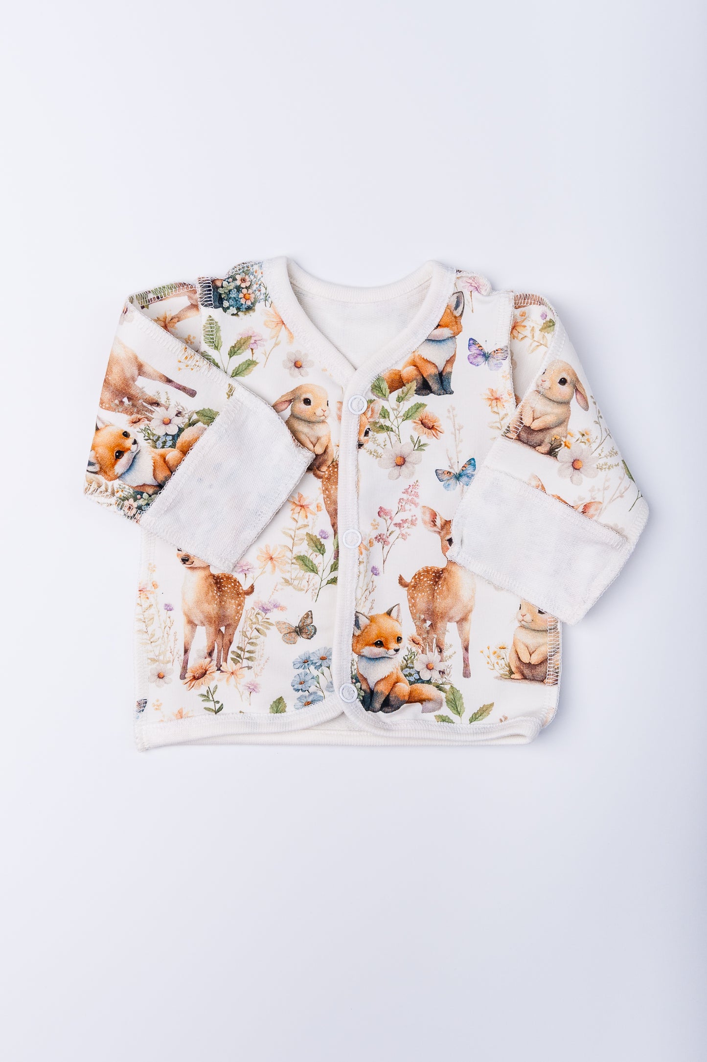 Set “Forest Meadow” 46 — wrap shirt and pants, closed feet, outer seams