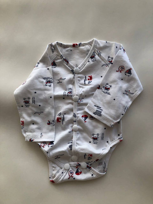 Bodijs “Jūras lācīši un kuģīši” 44–46 — garas piedurknes, šuves uz āru, kokvilna